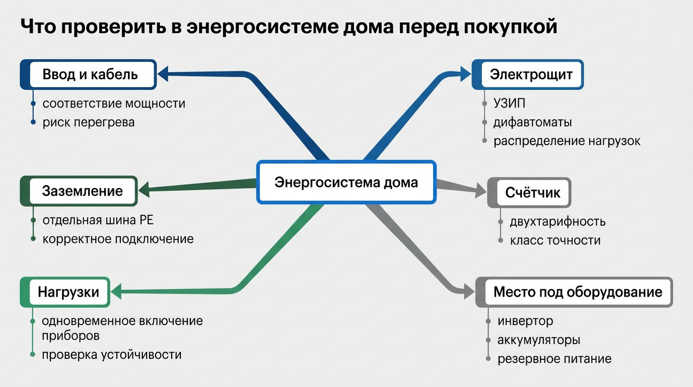 Что проверить в энергосистеме дома перед покупкой