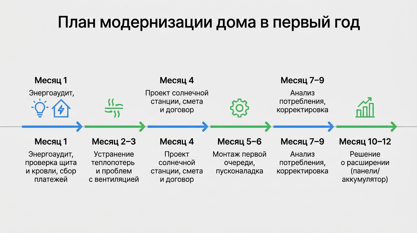 План модернизации дома в первый год